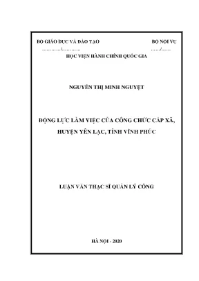 Luận văn động lực làm việc của công chức cấp xã huyện yên lạc tỉnh vĩnh phúc