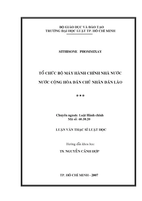 Tổ chức bộ máy hành chính nhà nước nước cộng hòa dân chủ nhân dân lào
