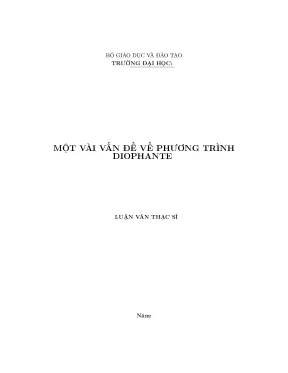 Một vài vấn đề về phương trình diophante