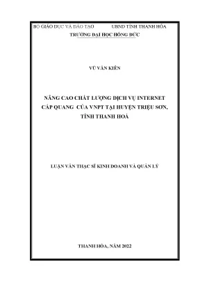 Nâng cao chất lượng dịch vụ internet cáp quang của vnpt tại huyện triệu sơn tỉnh thanh hoá