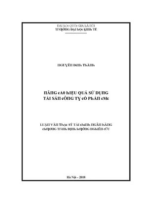 Luận văn nâng cao hiệu quả sử dụng tài sản công ty cổ phần cmc