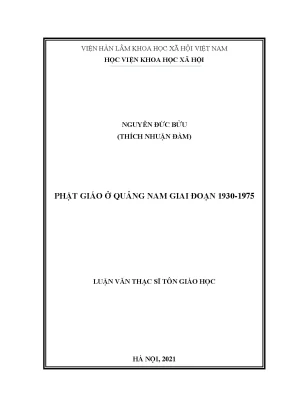 Luận văn phật giáo ở quảng nam giai đoạn 1930 1975