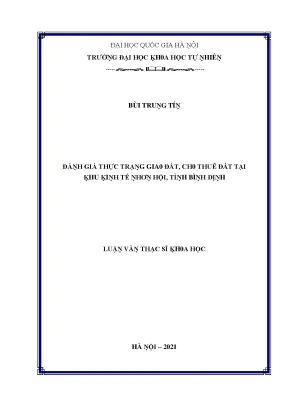 Luận văn thạc sĩ đánh giá thực trạng giao đất cho thuê đất tại khu kinh tế nhơn hội tỉnh bình định