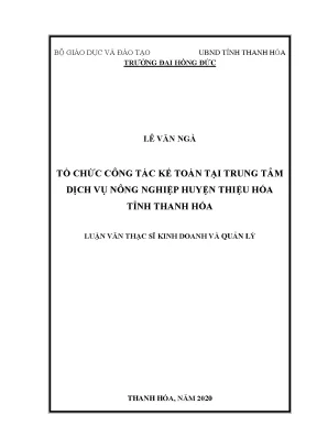 Tổ chức công tác kế toán tại trung tâm dịch vụ nông nghiệp huyện thiệu hóa tỉnh thanh hóa