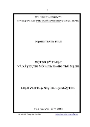 Luận văn một số kỹ thuật và xây dựng mô hình phòng thủ mạng