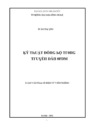 Luận văn kỹ thuật đồng bộ trong truyền dẫn ofdm