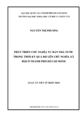 Phát triển chủ nghĩa tư bản nhà nước trong thời kỳ quá độ lên chủ nghĩa xã hội ở thành phố hồ chí minh
