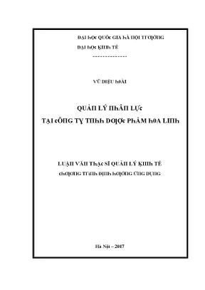Luận văn quản lý nhân lực tại công ty tnhh dược phẩm hoa linh