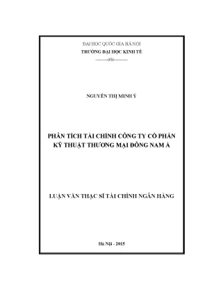 Luận văn ths phân tích tài chính công ty cổ phần kỹ thuật thương mại đông nam á