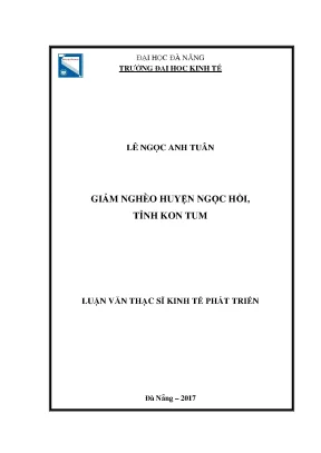 Luận văn giảm nghèo huyện ngọc hồi tỉnh kon tum