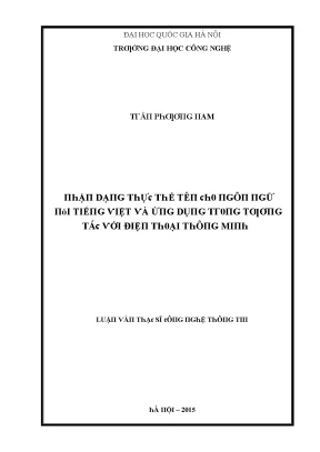 Luận văn nhận dạng thực thể tên cho ngôn ngữ nói tiếng việt và ứng dụng trong tương tác với điện thoại thông minh