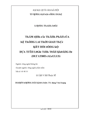Luận văn thẩm định các thành phần của hệ thống lai thời gian thực kết nối đồng bộ dựa trên logic tính toán khoảng dc