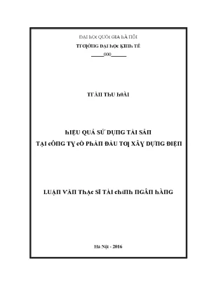 Luận văn hiệu quả sử dụng tài sản tại công ty cổ phần đầu tư xây dựng điện