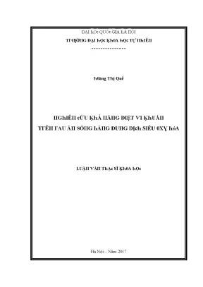 Luận văn thạc sĩ nghiên cứu khả năng diệt vi khuẩn trên rau ăn sống bằng dung dịch siêu oxy hóa vnu lvts09