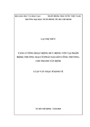 Luận văn tăng cường hoạt động huy động vốn tại ngân hàng thương mại cổ phần sài gòn công thương chi nhánh tân định