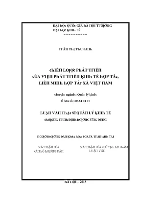 Luận văn chiến lược phát triển của viện phát triển kinh tế hợp tác liên minh hợp tác xã việt nam