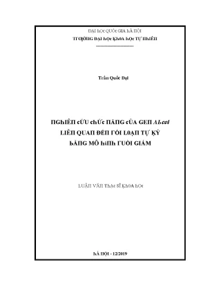 Luận văn thạc sĩ nghiên cứu chức năng của gen abcc4 liên quan đến rối loạn tự kỷ bằng mô hình ruồi giấm vnu lvts09