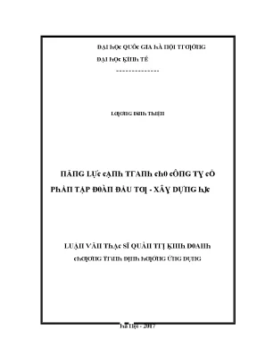 Luận văn năng lực cạnh tranh cho công ty cổ phần tập đoàn đầu tư xây dựng hjc