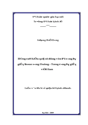 Luận văn nâng cao hiệu quả sử dụng vốn tại công ty giấy tissue sông đuống tổng công ty giấy việt nam