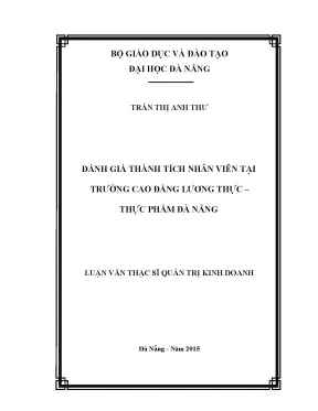 Luận văn đánh giá thành tích nhân viên tại trường cao đẳng lương thực thực phẩm đà nẵng