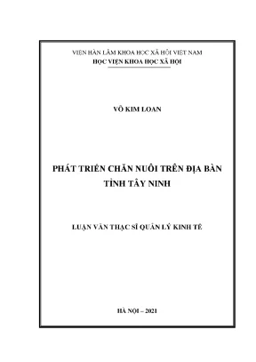 Luận văn phát triển chăn nuôi trên địa bàn tỉnh tây ninh