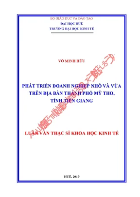 Luận văn phát triển doanh nghiệp nhỏ và vừa trên địa bàn thành phố mỹ tho tỉnh tiền giang