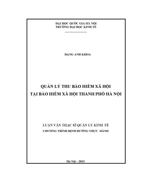Luận văn quản lý thu bảo hiểm xã hội tại bảo hiểm xã hội thành phố hà nội