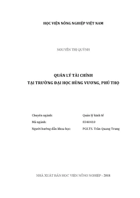 Luận văn quản lý tài chính tại trường đại học hùng vương phú thọ