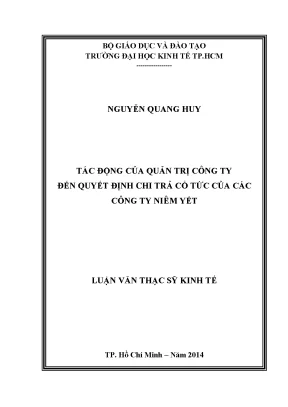 Luận văn tác động của quản trị công ty