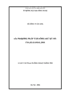 Luận văn các phương pháp tấn công chữ ký số