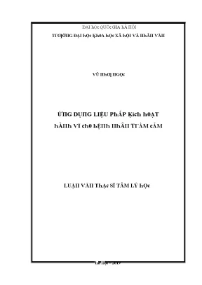 Luận văn thạc sĩ ứng dụng liệu pháp kích hoạt hành vi cho bệnh nhân trầm cảm