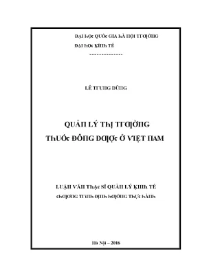 Luận văn quản lý thị trường thuốc đông dược ở việt nam