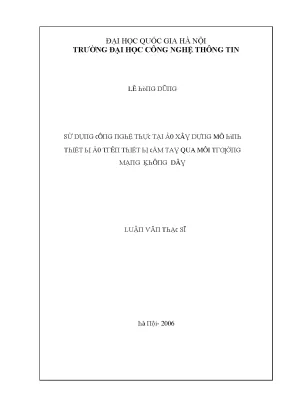 Luận văn sử dụng công nghệ thực tại ảo xây dựng mô hình thế giới ảo trên thiết bị cầm tay qua môi trường mạng không dây