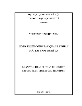 Luận văn hoàn thiện công tác quản lý nhân lực tại vnpt nghệ an