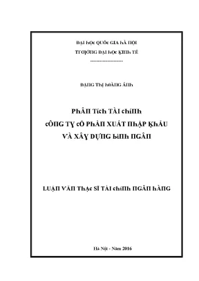 Luận văn phân tích tài chính công ty cổ phần xuất nhập khẩu và xây dựng bình ngân