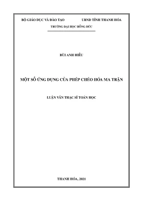 Một số ứng dụng của phép chéo hóa ma trận
