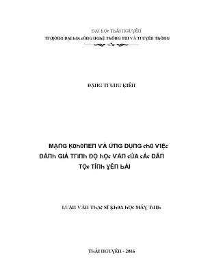 Luận văn mạng kohonen và ứng dụng cho việc đánh giá trình độ học vấn của các dân tộc tỉnh yên bái