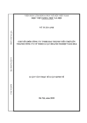 Luận văn chuyển đổi công ty tnhh hai thành viên trở lên thành công ty cổ phần theo luật doanh nghiệp năm 2014