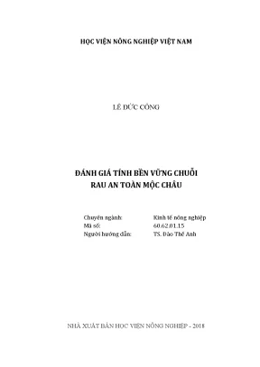 Luận văn đánh giá tính bền vững chuỗi rau an toàn mộc châu