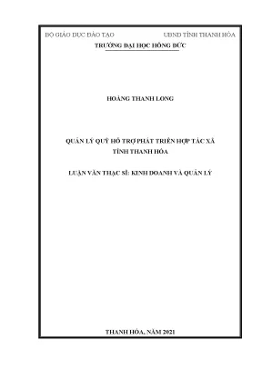 Quản lý quỹ hỗ trợ phát triển hợp tác xã tỉnh thanh hóa