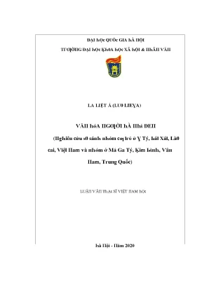 Luận văn thạc sĩ văn hóa người hà nhì đen nghiên cứu so sánh nhóm cư trú ở y tý bát xát lào cai việt nam và nhóm ở má ga tý kim bình vân nam trung quốc