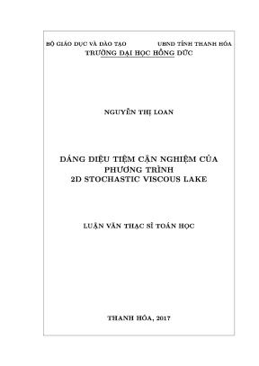Dáng điệu tiệm cận nghiệm của phương trình 2d stochastic viscous lake