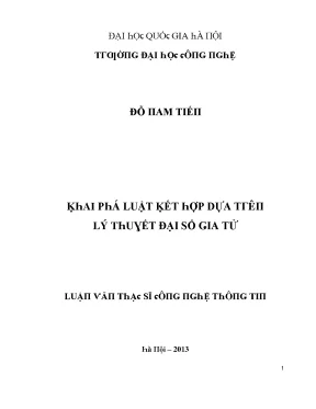 Luận văn khai phá luật kết hợp dựa trên lý thuyết đại số gia tử