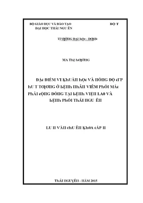 Luận văn đặc điểm vi khuẩn học và nồng độ crp huyết tương ở bệnh nhân viêm phổi mắc phải cộng đồng tại bệnh viện lao và bệnh phổi thái nguyên