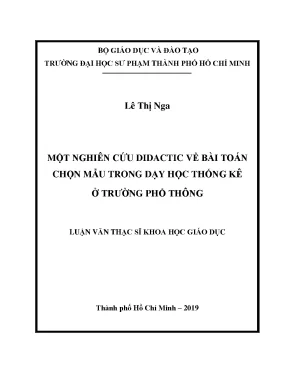 Luận văn một nghiên cứu didactic về bài toán chọn mẫu trong dạy học thống kê ở trường phổ thông