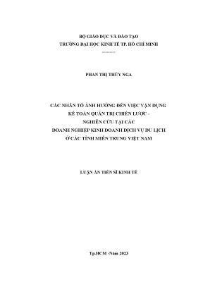 Cac nhan to anh huong den viec van dung ke toan quan tri chien luoc nghien cuu tai cac doanh nghiep kinh doanh dich vu du lich o cac tinh mien trung viet nam 5108