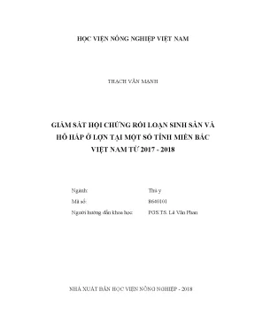 Luận văn giám sát hội chứng rối loạn sinh sản và hô hấp ở lợn tại một số tỉnh miền bắc việt nam từ 2017 2018