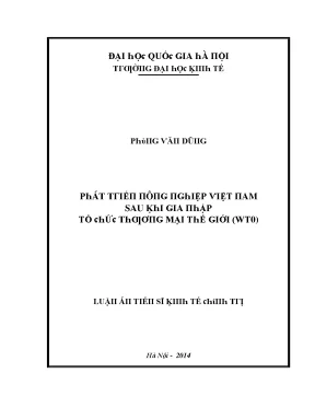 Luận văn phát triển nông nghiệp việt nam sau khi gia nhập tổ chức thương mại thế giới wto
