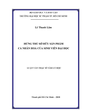 Luận văn hứng thú sở hữu sản phẩm cá nhân hóa của sinh viên đại học