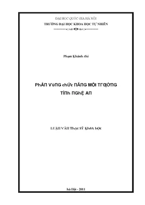 Luận văn thạc sĩ phân vùng chức năng môi trường tỉnh nghệ an vnu lvts08w